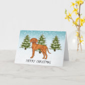 Ungarisch Vizsla Dog Snowy Winterwald und Text Karte (Gelbe Blume)
