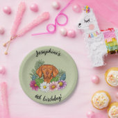 Ungarisch Vizsla Dog Sommer Floral Happy Birthday Pappteller (Party)