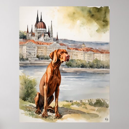 Ungarisch Vizsla - Hundekunst drucken Poster (Vorne)