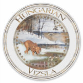 Ungarisch Vizsla, Jagd auf Enten im Winter Aufkleber (Vorderseite)