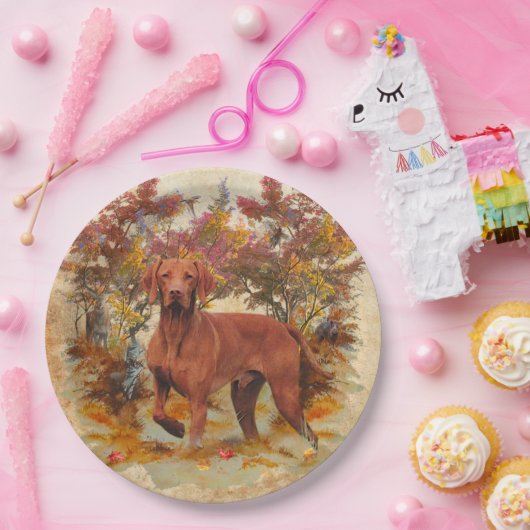 Ungarisch Vizsla, Jagd auf Enten im Winter Papa Pappteller (Party)