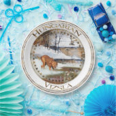 Ungarisch Vizsla, Jagd auf Enten im Winter Pappteller (Party)