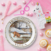 Ungarisch Vizsla, Jagd auf Enten im Winter Pappteller (Party)