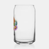 Ungarisch Vizsla mit farbenfrohen Blume und Namen Dosenglas (Links)