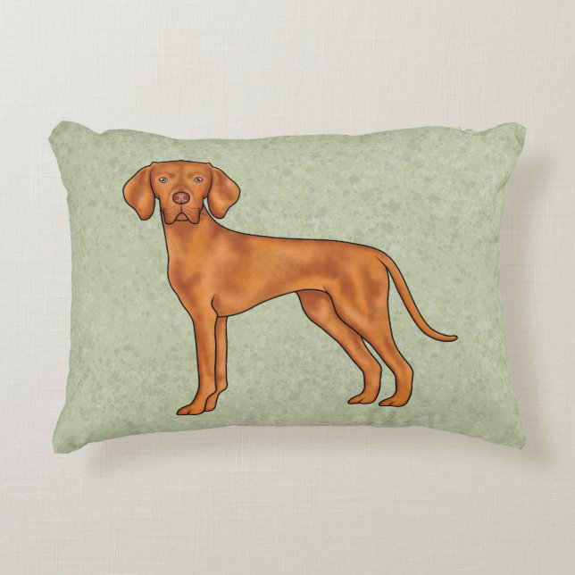 Ungarisch Vizsla Niedlich Cartoon Pointer Dog Gree Dekokissen (Vorderseite)