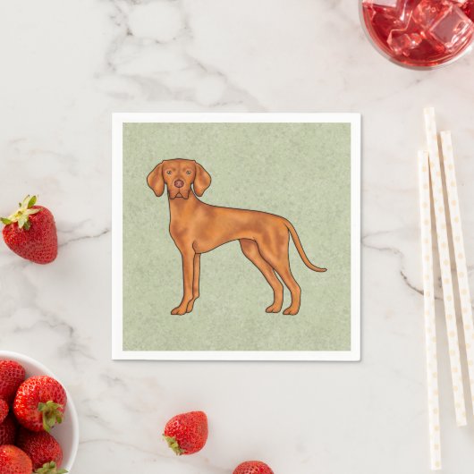 Ungarisch Vizsla Niedlich Cartoon Pointer Dog Gree Serviette (Beispiel)