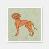 Ungarisch Vizsla Niedlich Cartoon Pointer Dog Gree Serviette (Vorderseite)
