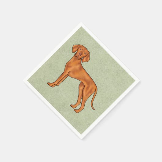 Ungarisch Vizsla Niedlich Cartoon Pointer Dog Gree Serviette (Ecke)