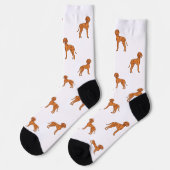 Ungarisch Vizsla Niedlich Cartoon Pointer Dog Must Socken (Linkes Detail)