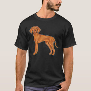 Ungarisch Vizsla Niedlich Cartoon Pointer Dog Steh T-Shirt