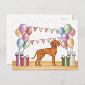 Ungarisch Vizsla Niedlich Dog Pastel Happy Birthda Postkarte (Vorne/Hinten)
