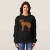 Ungarisch Vizsla Niedlich Pointer Dog Illustration Sweatshirt (Vorne ganz)