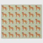 Ungarisch Vizsla Niedlich Pointer Dog Pattern Gree Geschenkpapier (Flach)