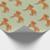 Ungarisch Vizsla Niedlich Pointer Dog Pattern Gree Geschenkpapier (Ecke)