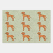 Ungarisch Vizsla Niedlich Pointer Dog Pattern Gree Geschenkpapier Set (Vorderseite)