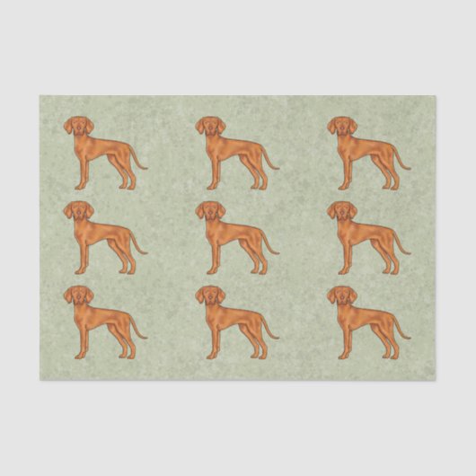Ungarisch Vizsla Niedlich Pointer Dog Pattern Gree Seidenpapier (Vorderseite)