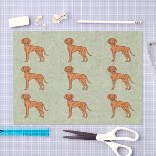 Ungarisch Vizsla Niedlich Pointer Dog Pattern Gree Seidenpapier (Handwerk)
