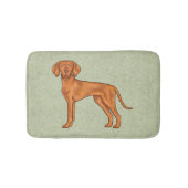 Ungarisch Vizsla Niedlich Pointer Dog Stehend Gree Badematte (Vorderseite)