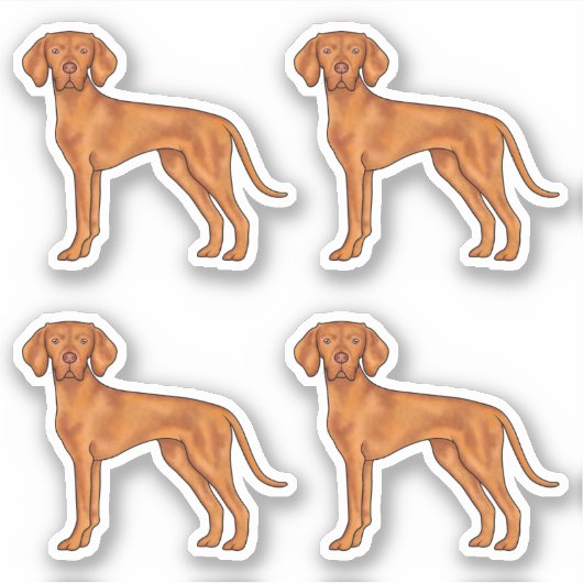 Ungarisch Vizsla Pointer Dog Cartoon Illustration Aufkleber (Vorderseite)