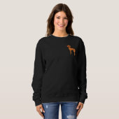 Ungarisch Vizsla Pointer Dog Cartoon Illustration Sweatshirt (Vorne ganz)