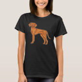 Ungarisch Vizsla Pointer Dog Cartoon Illustration T-Shirt (Vorderseite)