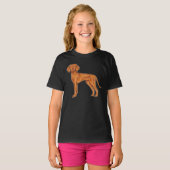 Ungarisch Vizsla Pointer Red Brown Cartoon Dog T-Shirt (Vorne ganz)