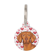 Ungarisch Vizsla Red Hearts Pattern Dog Liebe Rosa