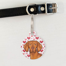 Ungarisch Vizsla Red Hearts Pattern Dog Liebe Rosa