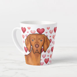 Ungarisch Vizsla Red Hearts Pattern Dog Liebe Rosa Milchtasse