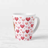 Ungarisch Vizsla Red Hearts Pattern Dog Liebe Rosa Milchtasse (Rechte Ecke)