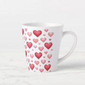 Ungarisch Vizsla Red Hearts Pattern Dog Liebe Rosa Milchtasse (Rechts)