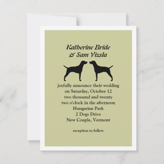 Ungarisch Vizslas Hochzeitseinladung Einladung (Vorderseite)