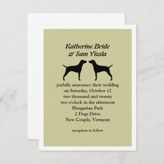 Ungarisch Vizslas Hochzeitseinladung Einladung (Vorne/Hinten)