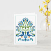 Ungarische Blaue Vogelgrippe Grußkarte Karte (Gelbe Blume)