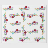 Ungarische Blume Design-Geschenk-Wrap Geschenkpapier (Flach)