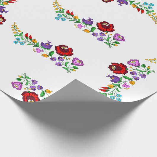Ungarische Blume Design-Geschenk-Wrap Geschenkpapier (Ecke)