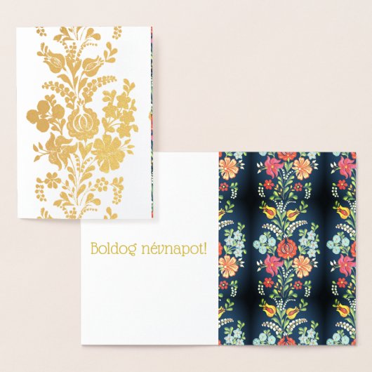 Ungarische Blume - goldener Luxus Folienkarte (Anzeige)