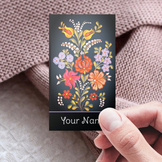 Ungarische Blume - lebhafte Farben Visitenkarte