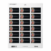 Ungarische Blume - Namensschild Adressaufkleber (Vorne)