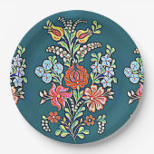 Ungarische Blume Pappteller (Vorderseite)