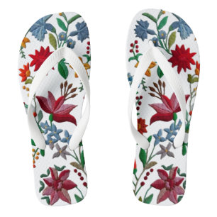Ungarische Blume-Schuhe Flip Flops Badesandalen