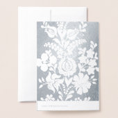 Ungarische Blume - silber Folienkarte (Rückseite mit Umschlag)