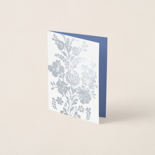 Ungarische Blume - silber Folienkarte (Vorderseite)