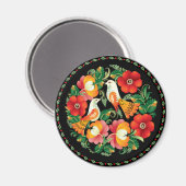 Ungarische Blume und Vogelart OPUS Magnet (Vorderseite/Rückseite)