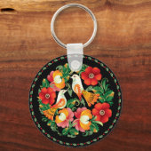 Ungarische Blume und Vogelart OPUS Schlüsselanhänger (Vorderseite)