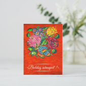 Ungarische Blüte in rot -      Namenstag Postkarte (Stehend Vorderseite)