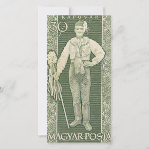 Ungarische Briefmarke Dankeskarte