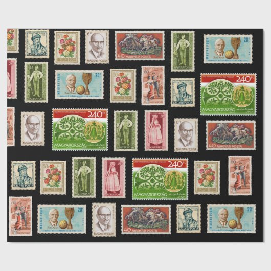 Ungarische Briefmarke Geschenkpapier (Flach)