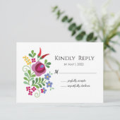 Ungarische Design Red Paprikaschoten RSVP-Karte RSVP Karte (Stehend Vorderseite)