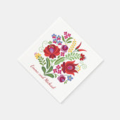 Ungarische Design Rote Paprikaschoten Serviette (Ecke)